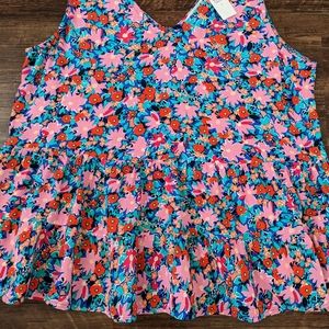 NWT Loft Floral Peplum Tank Top